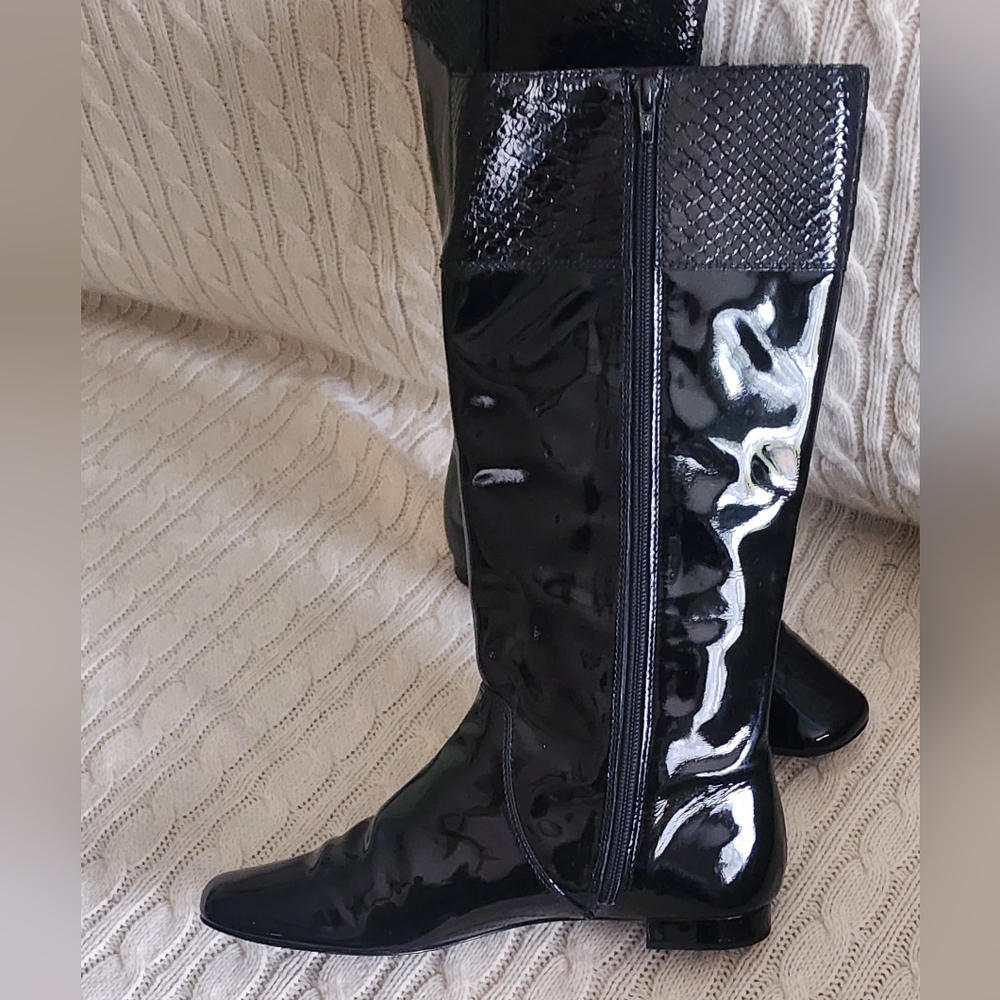Coach Black Patent Leather Over the Knee Boots.New Condition - Picture 4 of 9